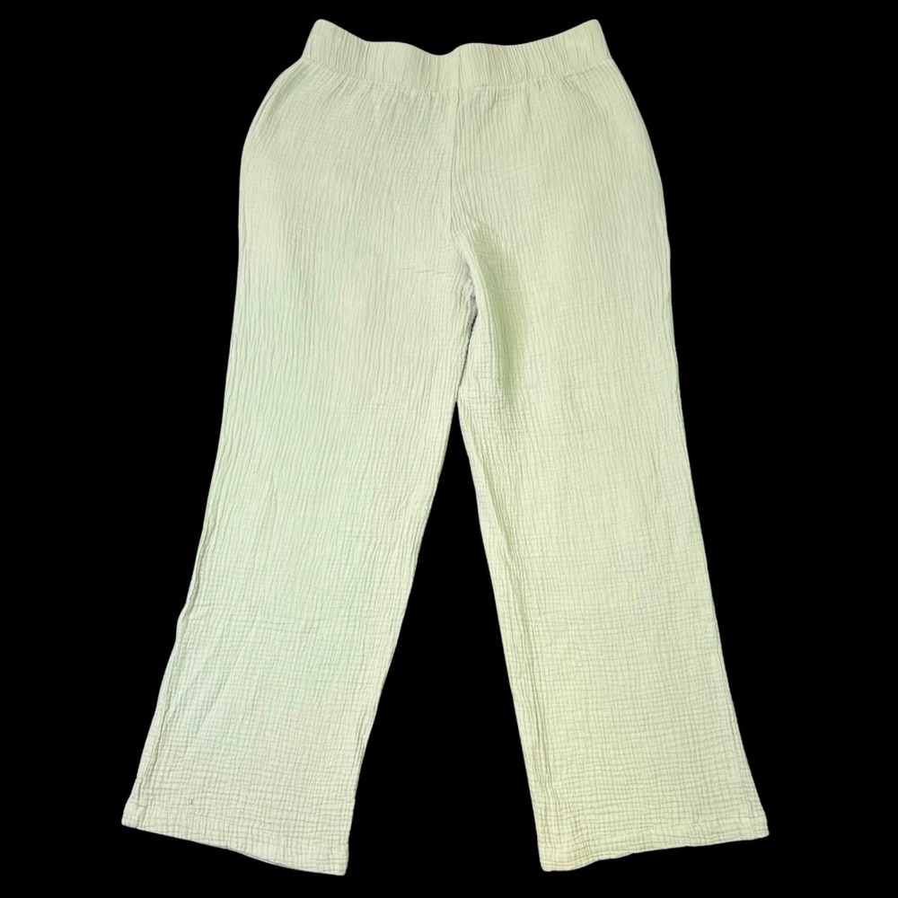Coastal Comfort 100% Cotton Sage Green Cotton Gauze Relaxed Pants Women's Size S